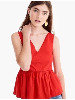 J Crew Red V-Neck Sleeveless top